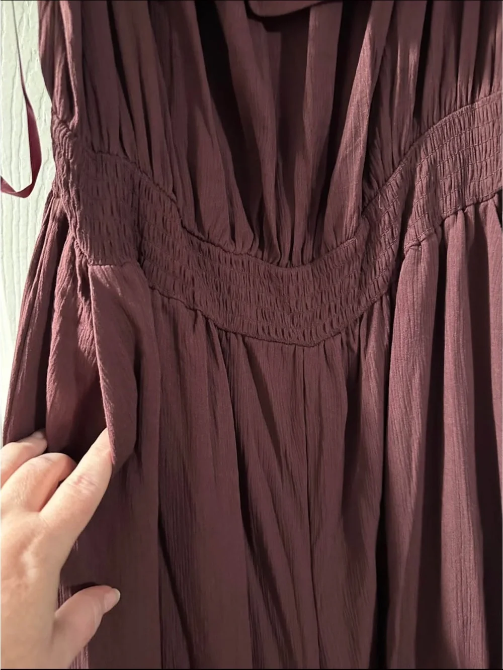 torrid NWT Off-Shoulder Ruffle Wide-Leg Jumpsuit - Burgundy